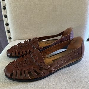 Classic Brown Leather Flats